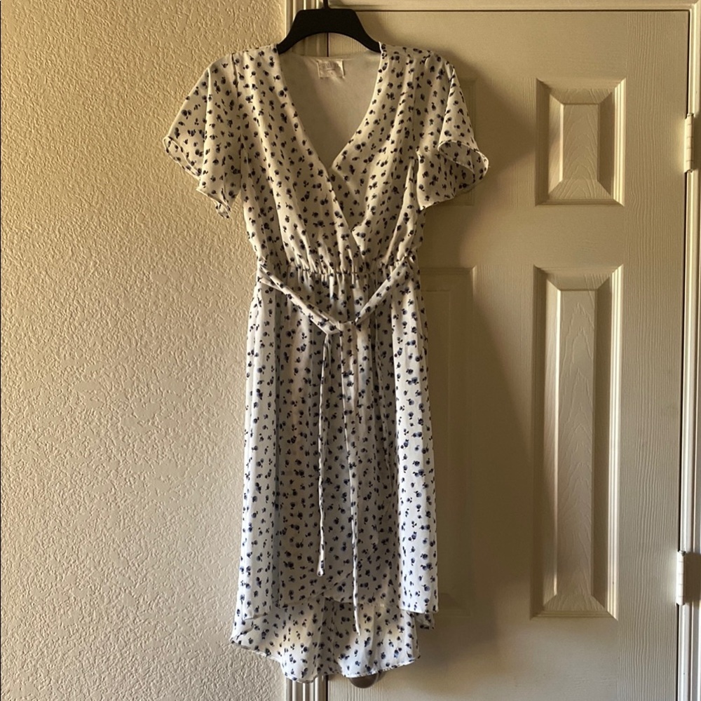 Sienna Sky White and Black High Low Sundress